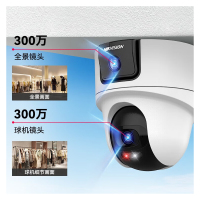 HIKVISION海康威视无线双摄像头室内WiFi云台360度无死角全彩夜视600万手机远程人形侦测球机256G内存卡