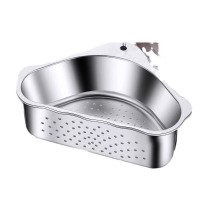 水槽过滤网三角沥水篮 本色 不锈钢