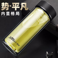 富光(FGA) 双层玻璃杯 320ml健牌思茗带过滤茶杯办公家用泡茶杯 X1627-SP-320