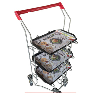 送餐车 手推餐车 双层餐盘车2轮可刹 不带餐盘