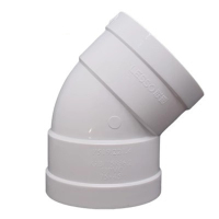 PVC排水45°弯头 dn50白色排水管弯头 下水排污管管件接头直弯