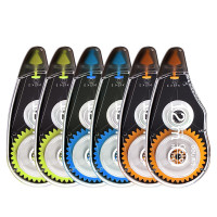 得力72m酷黑修正带便携款72cm 6只装