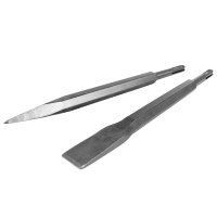 圆柄四坑14mm尖凿扁凿套装两坑两槽电锤电镐凿头墙壁混凝土开槽