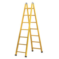梯子家用工程梯工业梯架三角人字梯 [八步梯黄色]工程梯3m