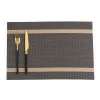 餐厅西餐垫欧式PVC隔热垫防滑防油盘垫4片 棕色45*30cm