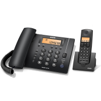 无绳电话机无线座机子母机办公家用内部对讲 W263深蓝 单套装