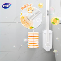 妙洁 一次性马桶刷 含本体共7个替换头 可壁挂即用即抛橘油去污 单位:个