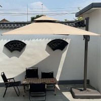 户外遮阳伞3米方[82mm铝合金杆,370斤水箱]