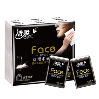 洁柔手帕纸 Face黑超迷你 古龙香可湿水4层6片*18包提装 BU084-E4E