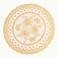 烫金色杯垫 西餐垫烟灰缸垫花盆垫 2个装 30cm圆