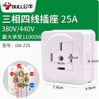 公牛 四角插头四孔25A插座GN-Z25