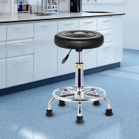 中虎 实验室升降圆凳子可旋转工作操作台椅子办公车间皮质座椅 固定脚