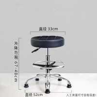 中虎 厨房椅子家用高脚靠背座椅 结实滑轮升降旋转加高收银凳子 黑单线+脚钉(不是滑轮) 49-67cm