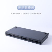 仟炬QJGP-BPX011U-24光纤配线架19"1U24口固定式LC/SC口光纤配线架,黑色