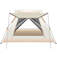 徽羚羊 云海帐篷户外露营防雨过夜公园野外儿童家庭全自动便携遮阳露营帐篷3-4人银胶带门厅杆 2.1*2.1m云雾灰