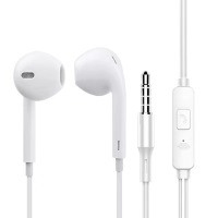 巴赫约翰耳机有线半入耳式苹果Type-C华为3.5mm圆孔接打电话游戏语音白色 L1