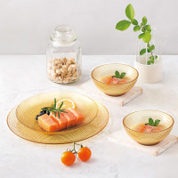 康宁餐具 高硼硅玻璃 琥珀色餐具(晶莹系列)4件组