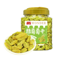 万达蜜饯果干果脯休闲零食办公室小吃家庭量贩装水果干 绿葡萄干500g*1罐