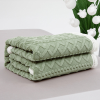 多喜爱多喜爱-羊羔绒双层暖暖毯-豆绿