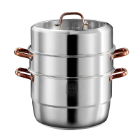 炊大皇玫瑰金复底三层蒸锅28cm ZG28MG