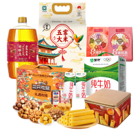蒙牛/三只松鼠/胡姬花/探禾/好麦多/角力士 粮油零食 组合7.164KG+4.2L