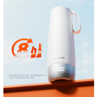 松下(Panasonic)电热水杯加热热水壶保温烧水杯300ml旅行出差 智能恒温316L不锈钢 NC-C21S-W白色