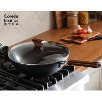康宁 铁锅炒菜锅传统老式炒锅精铁锅燃气灶 Pyrex名厨系列螺纹精铁炒锅 32cm PX-LW-CG-YZT/HP