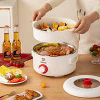 大嘴猴(Paul Frank)速腾电火锅DZH-H1015多功能锅电煮锅加蒸笼煎煮炸多用锅家庭聚会家用3.4lL