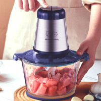 厨创妈咪kitchen mommy 2L大容量加厚玻璃杯两档调节家用料理机搅拌机绞肉机SJ007