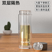 大嘴猴(Paul Frank)玻璃杯PFC835玻璃杯高硼硅水杯300ML双层玻璃杯带滤网