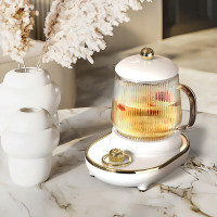 厨创妈咪 电水壶养生杯YSB-003 高硼硅玻璃壶体茶壶电陶炉蒸茶具耐高温烧水壶0.6L 白色