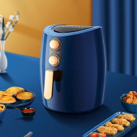 厨创妈咪kitchen mommy3L大容量家用煎炸锅 无油低脂不粘大功率旋钮式控制空气烤锅 XX-3LM!