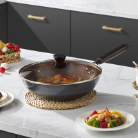 康宁(VISIONS)VISIONS锅具-VISIONS黑耀精铁炒锅32CM 彩箱(成品)VS-CG32J179C/K!