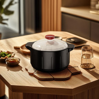 康宁(Corelle Brands)丹霞映雪陶瓷砂锅大容量家用煮粥煲汤煲3.5L CB-TC002-TG/KZ!