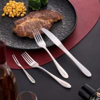 茶花 甄享304不锈钢牛排刀叉切牛扒西餐餐具食品级刀叉套装水果叉 (3支装) 037007!