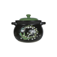 炊大皇 砂锅家用炖锅 耐高温汤煲煲汤锅燃气明火 铃兰花 陶瓷煲4L CK86136!