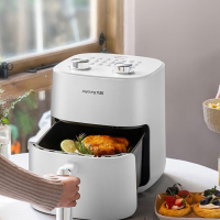 九阳空气炸锅大容量家用炸薯条机无油煎炸空气炸锅双旋钮 5L 白色 KL50-J661!