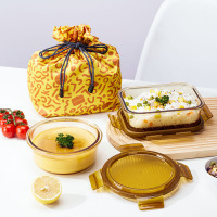 乐扣乐扣家用品晶彩琉光玻璃保鲜盒三件套琥珀色-LCB226FU 琥珀玻璃保鲜盒 精享每日好食刻!