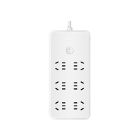 德力西(DELIXI)插座插线板多功能插头加粗线转换器小红点电源插座 六位五孔总控1.8米CD98J-HK6X!