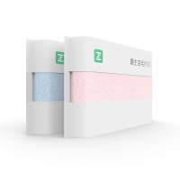 最生活 A类毛巾新疆棉洗脸巾柔软纯棉吸水洁面巾密封包装不易掉毛. 国民系列 蓝色+粉色(2条) A-1180!