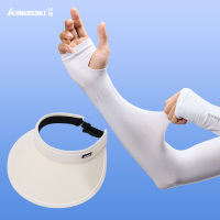 川崎防晒冰袖空顶帽组合套装 夏季速干跑步帽导汗空顶帽防晒男女遮阳帽网球登山运动 夏季防晒冰袖!