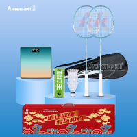 川崎羽毛球拍运动套装 羽毛球拍+羽毛球+电子体脂秤 运动组合 IRON-007(套装C10)!