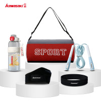 川崎乐享有氧运动跳绳⑤件套 运动跳绳 运动水杯 无绳跳绳有氧运动 运动护具(套装J01)!