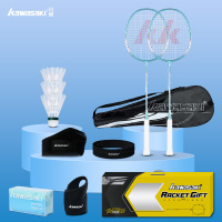 川崎 羽毛球拍运动套装 羽毛球拍羽毛球 成人学生有氧运动套装IRON-007 黄色礼盒装(套装17)!