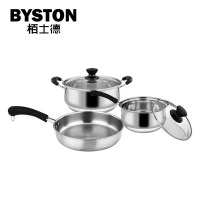 栢士德BYSTON奥氏体型不锈钢帕克斯套锅三件套BST-077!