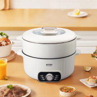 BTSM多用途电锅 百变料理锅电煮锅多功能蒸煮煎炒炸一体电热锅宿舍学生煮面锅家用电火锅电炒锅炒菜-BTZL-J1521!