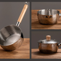 三禾 日式雪平锅汤锅不锈钢锅热牛奶锅煮奶泡面锅带盖子16cm煮锅TXPG01!