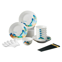 唯都国风千里江山餐具22头 W-CJ322!
