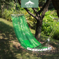 陌旅仕MOREREST帆布吊床户外冰丝防侧翻单双人秋千户外吊床野营带弯棍MX-088!