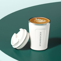 星巴克经典随行杯珍珠白355ml-11149173 经典系列高颜值咖啡茶水保温杯办公便携经典珍珠白随行杯355ML!